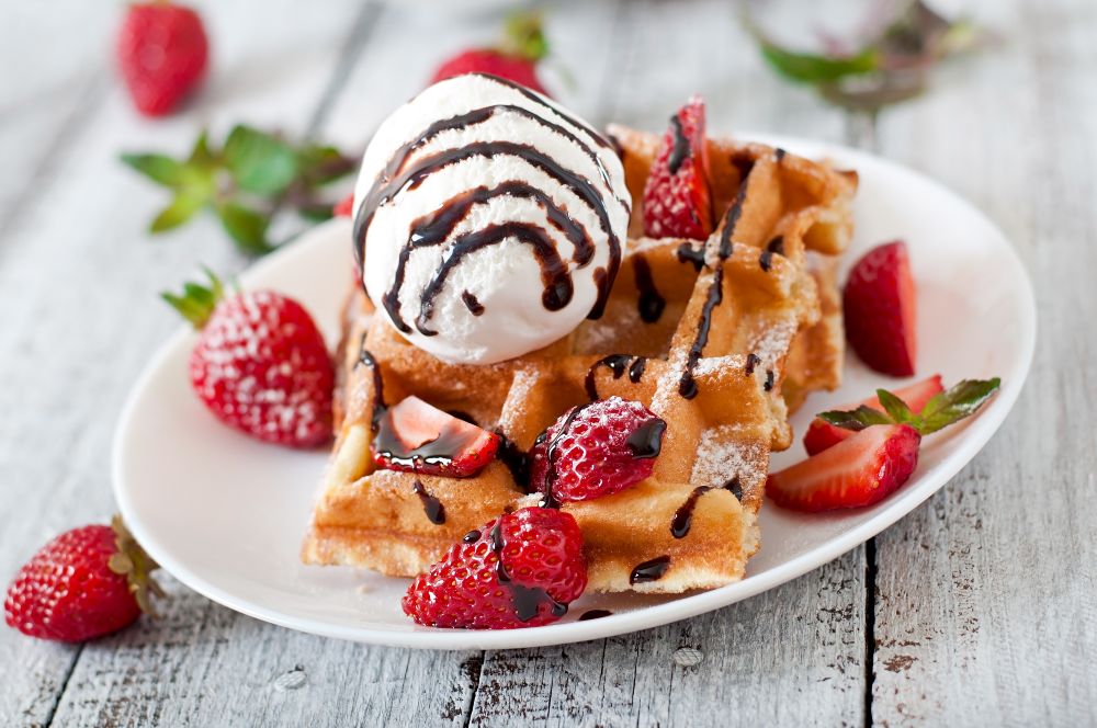 Plate full of ice creams